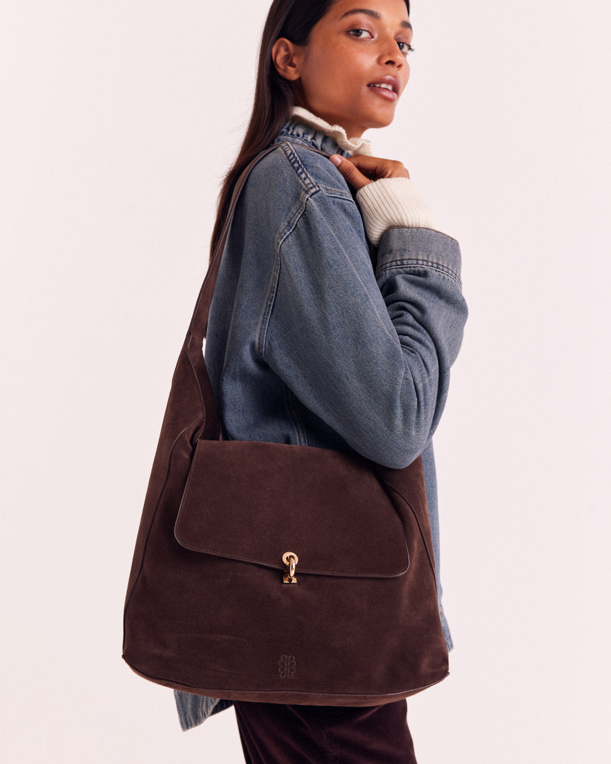Sac Gala croûte de cuir moka