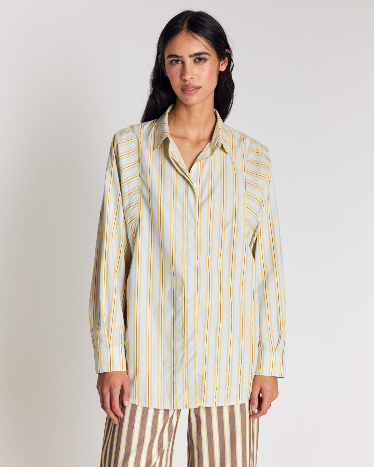 Chemise Eudes rayures bleu et jaune