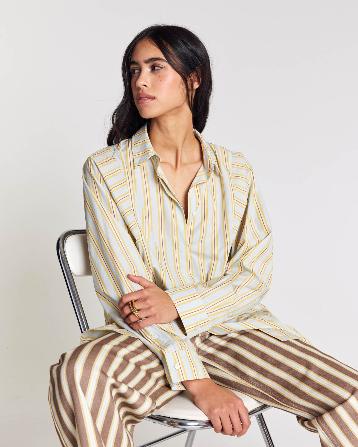 Chemise Eudes rayures bleu et jaune