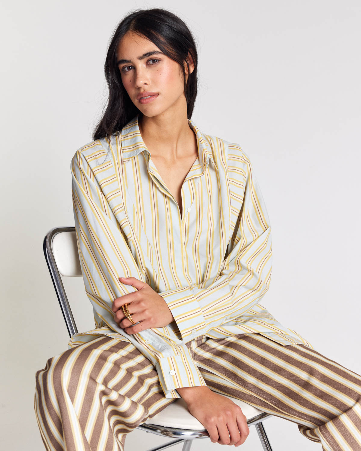 Chemise Eudes rayures bleu et jaune