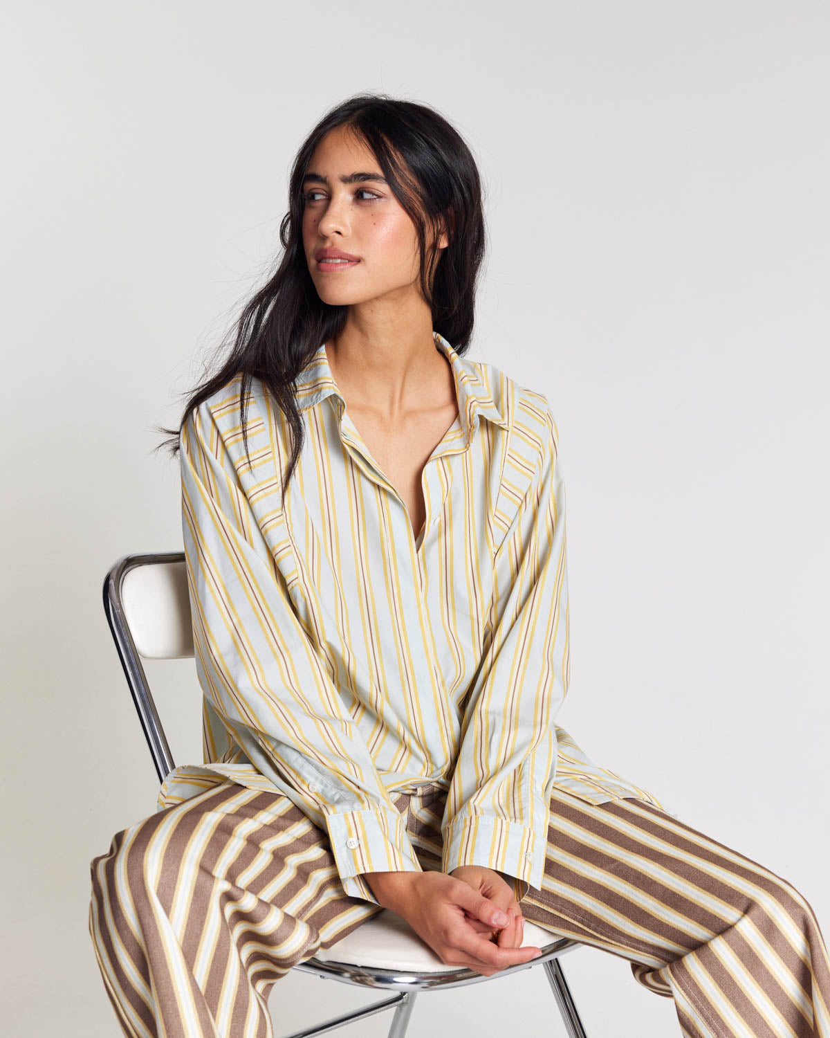 Chemise Eudes rayures bleu et jaune