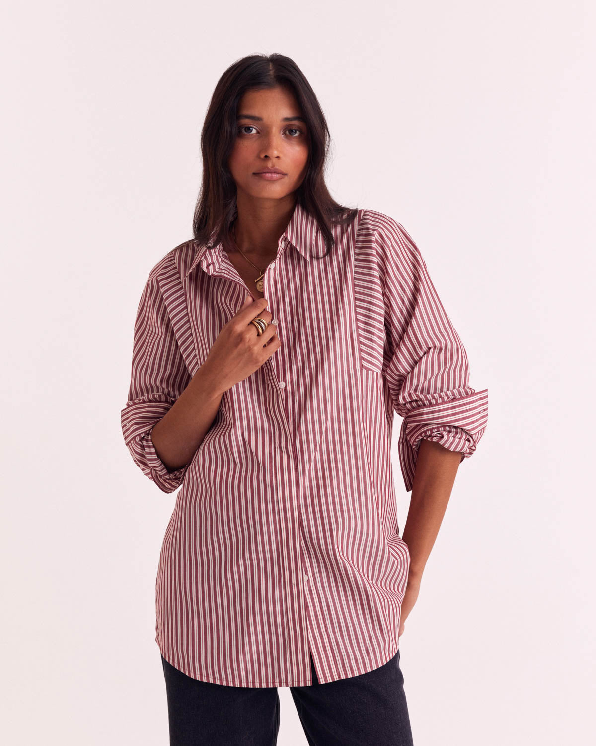 Chemise Eudes rayures rouge et blanc