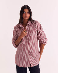 Chemise Eudes rayures rouge et blanc