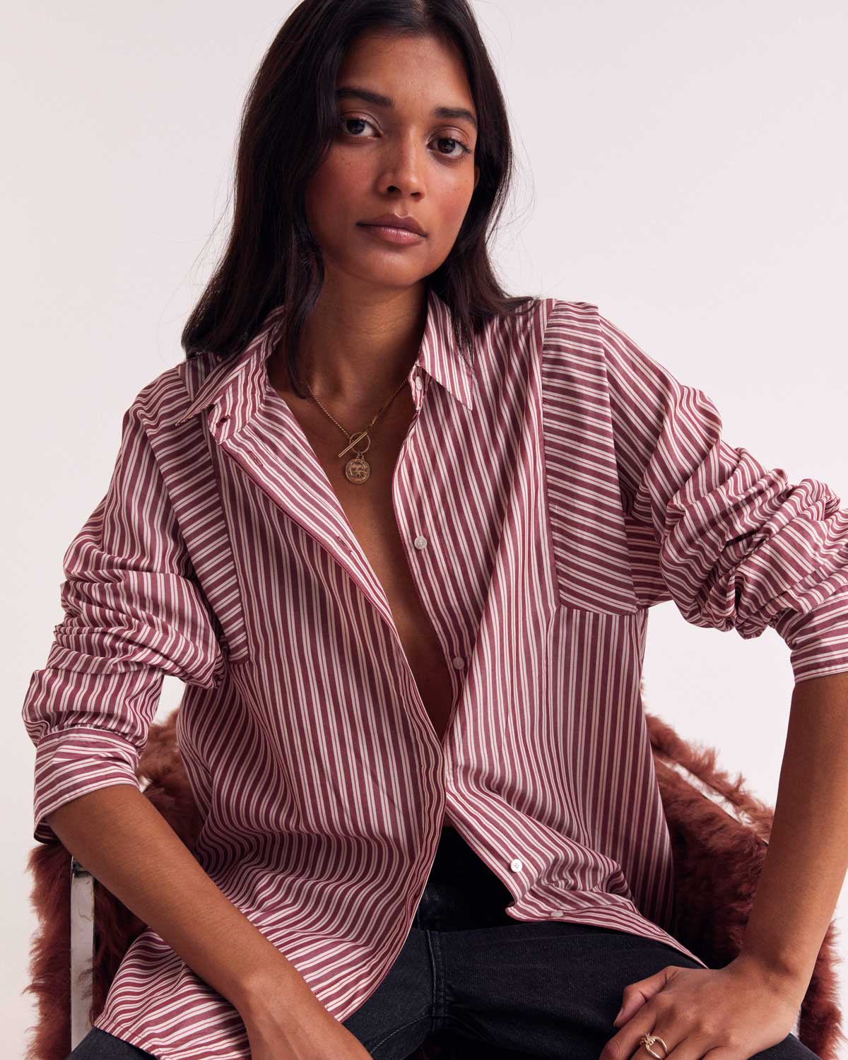 Chemise Eudes rayures rouge et blanc