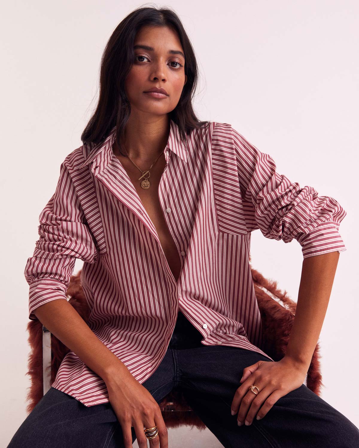 Chemise Eudes rayures rouge et blanc