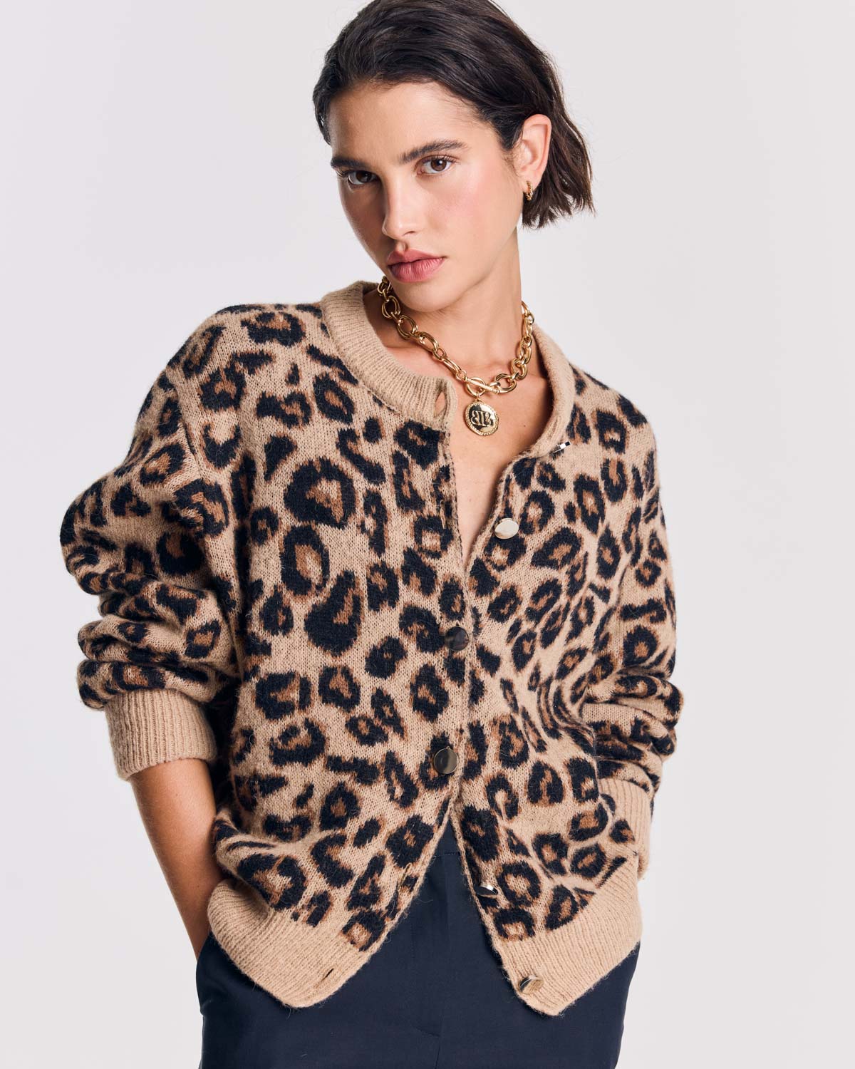 Cardigan Idole léopard