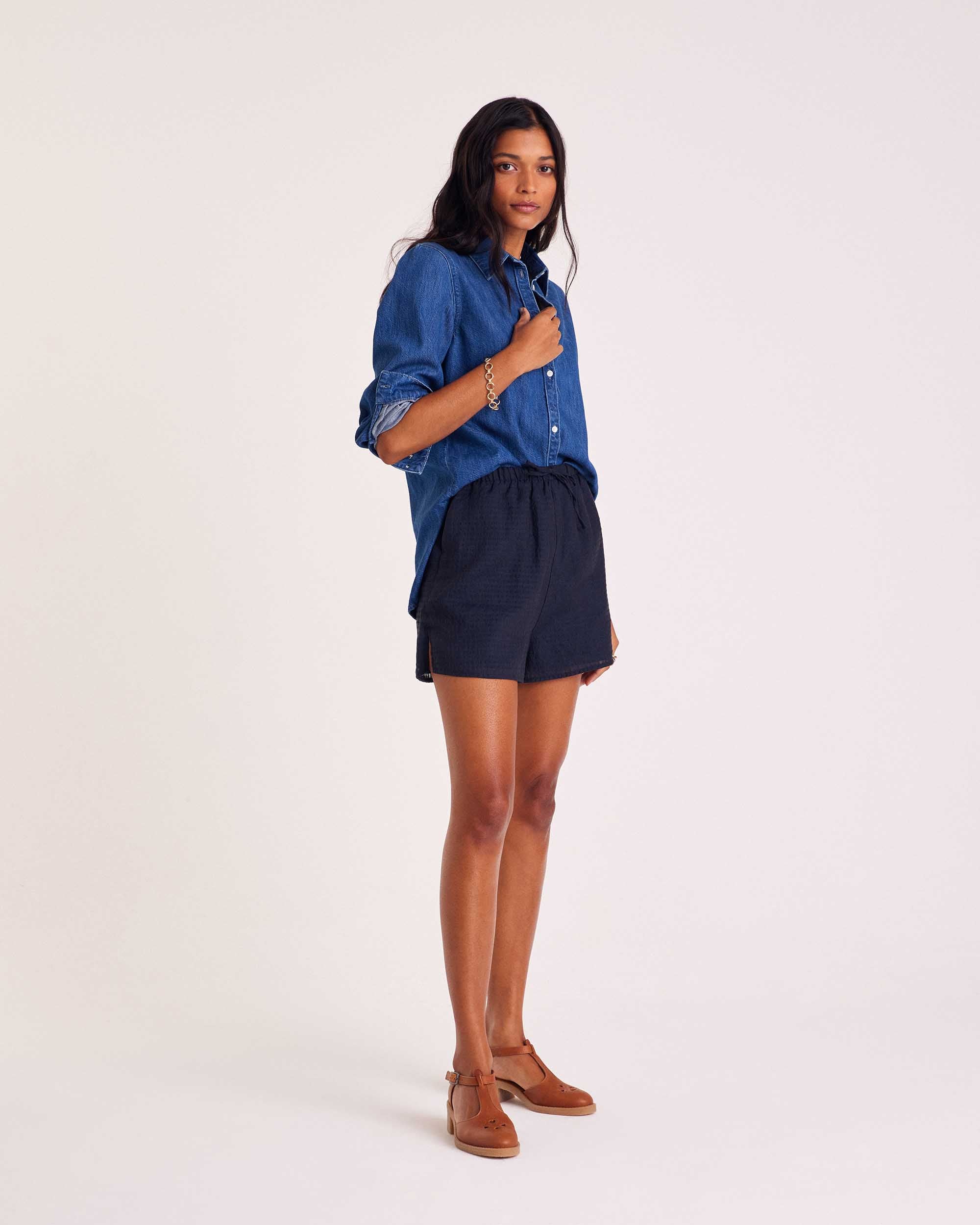 Chemise Liseron bleu outremer