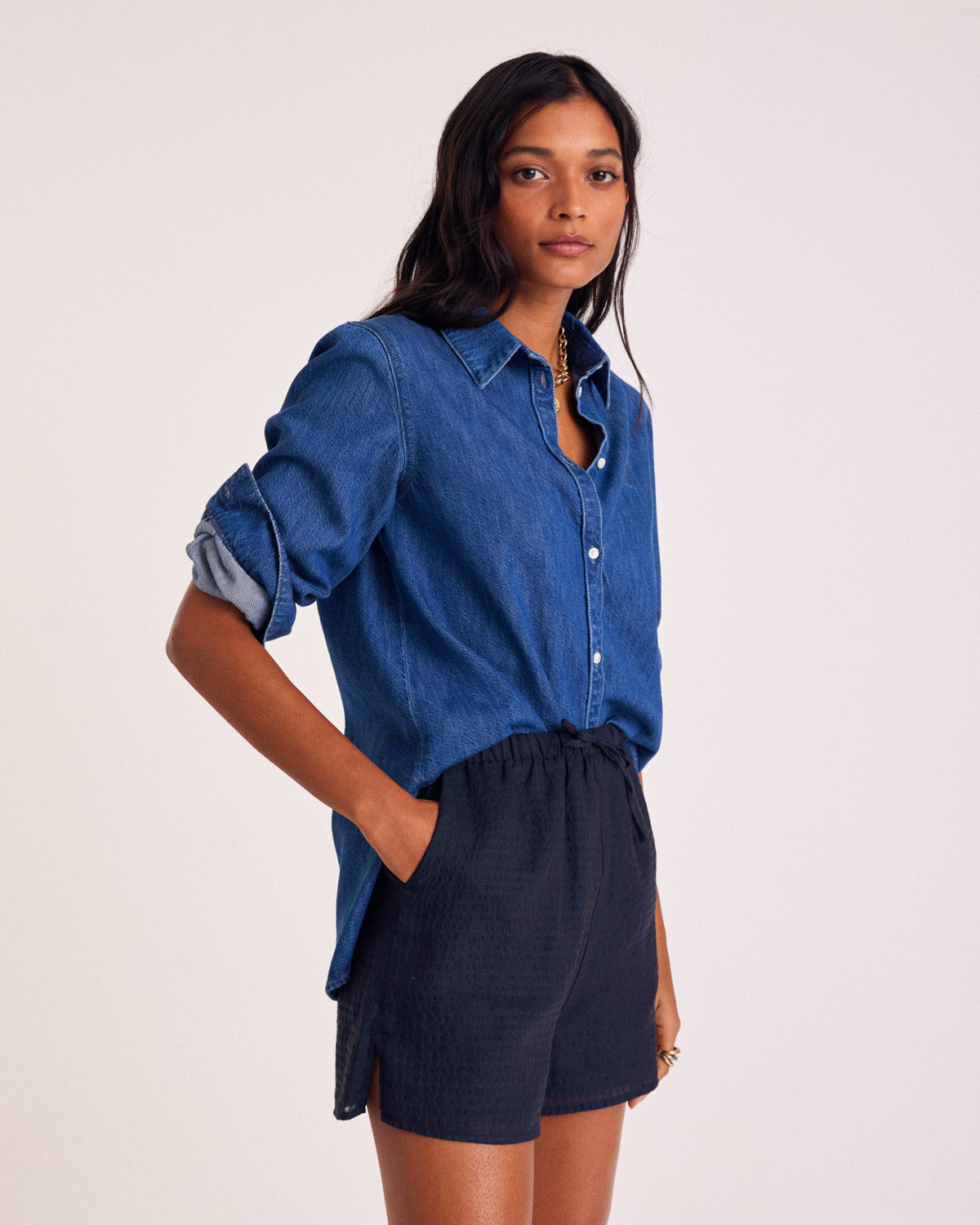 Chemise Liseron bleu outremer