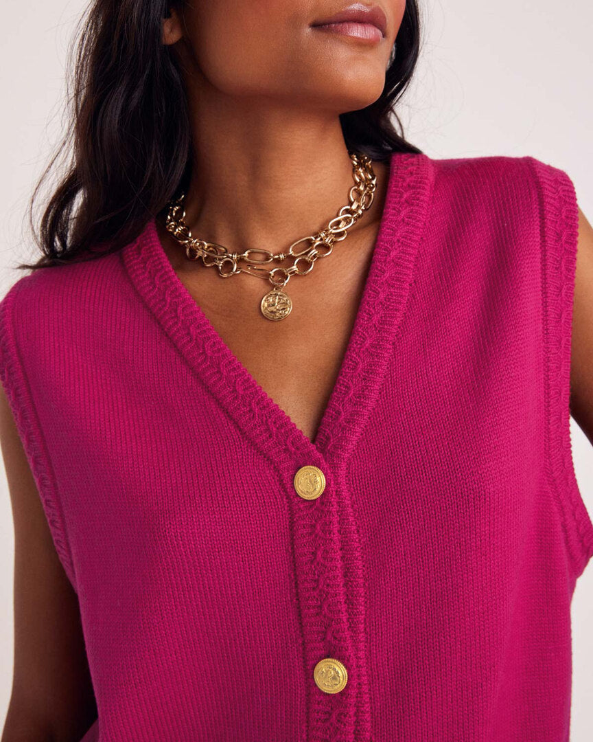 Gilet Constant rose framboise