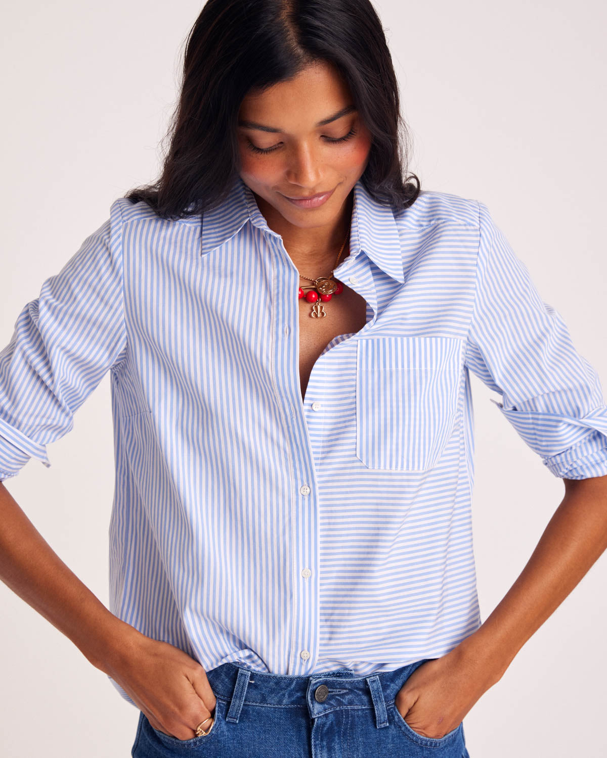 Chemise Ulysse rayures bleu et blanc