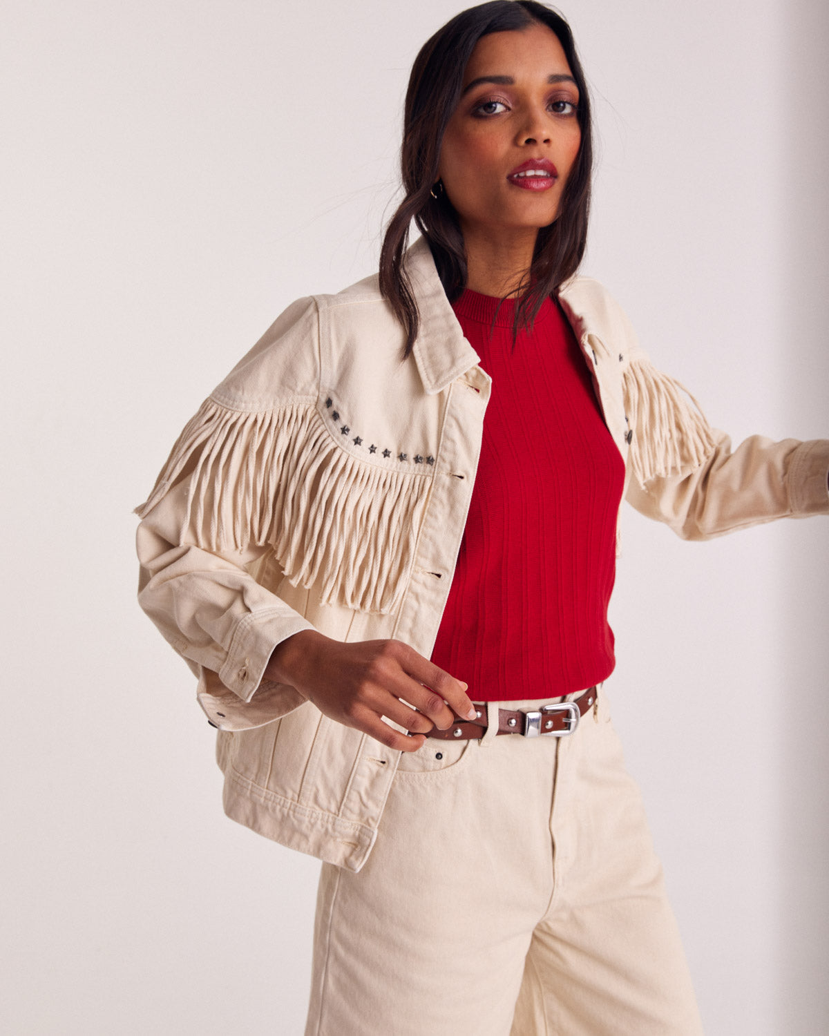 Ceinture Cameron clouté camel