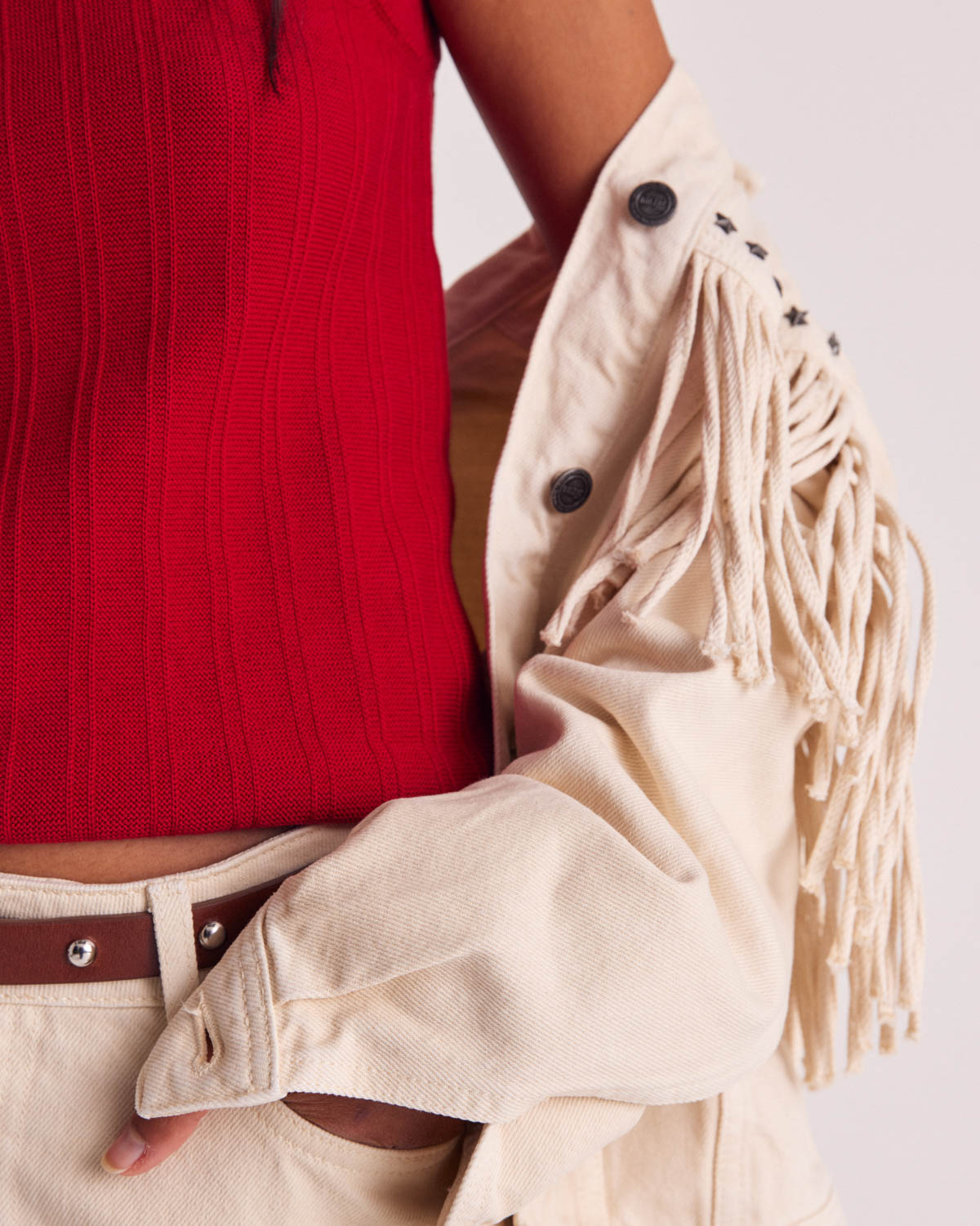 Ceinture Cameron clouté camel