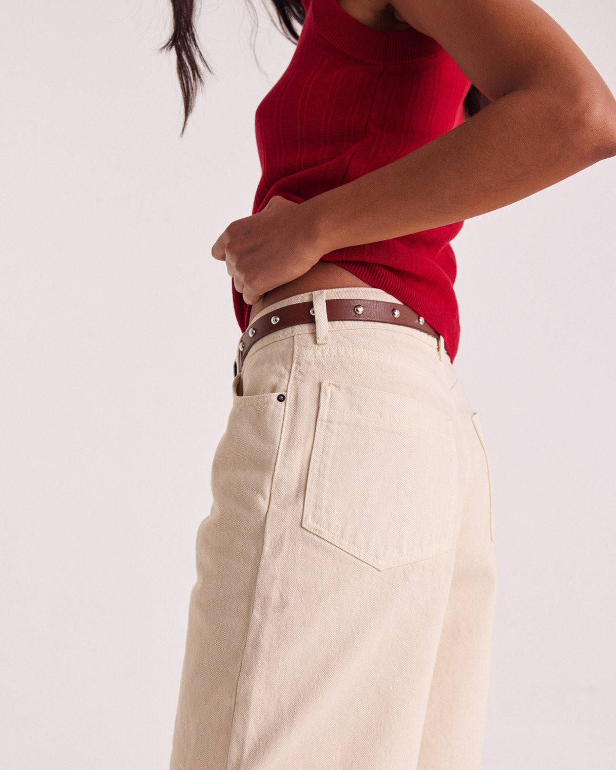 Ceinture Cameron clouté camel