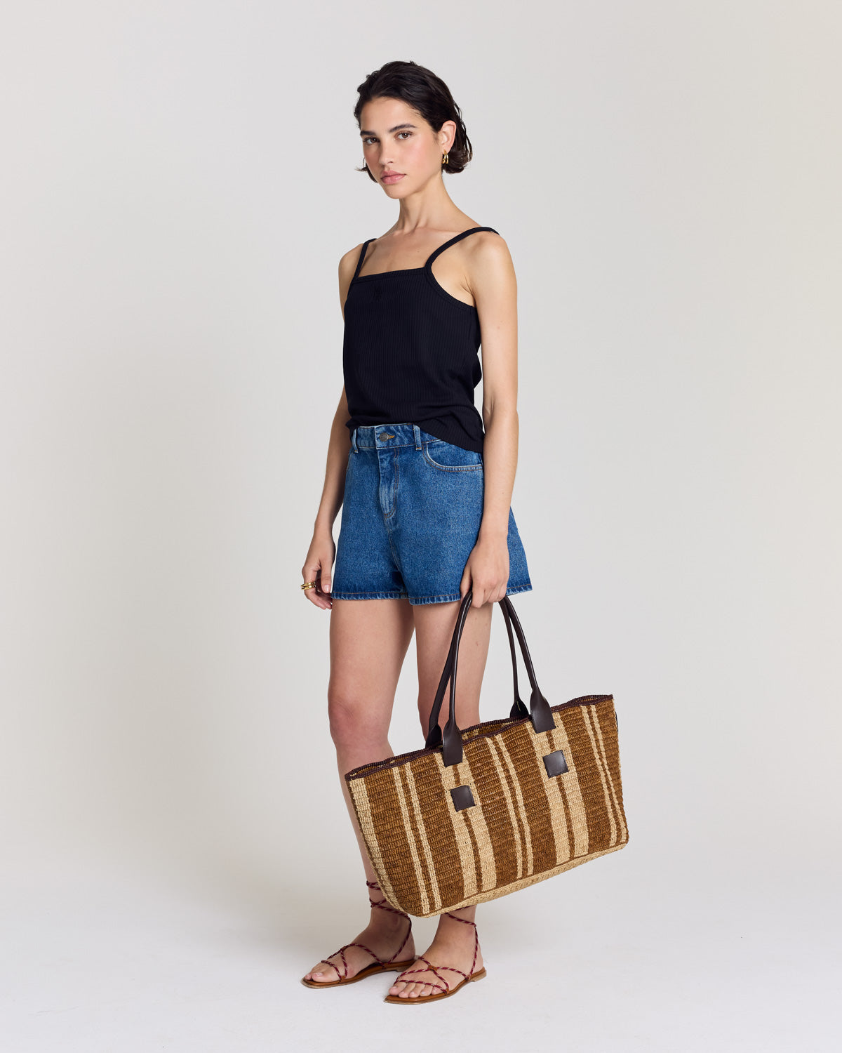 Panier Clément raphia et chocolat
