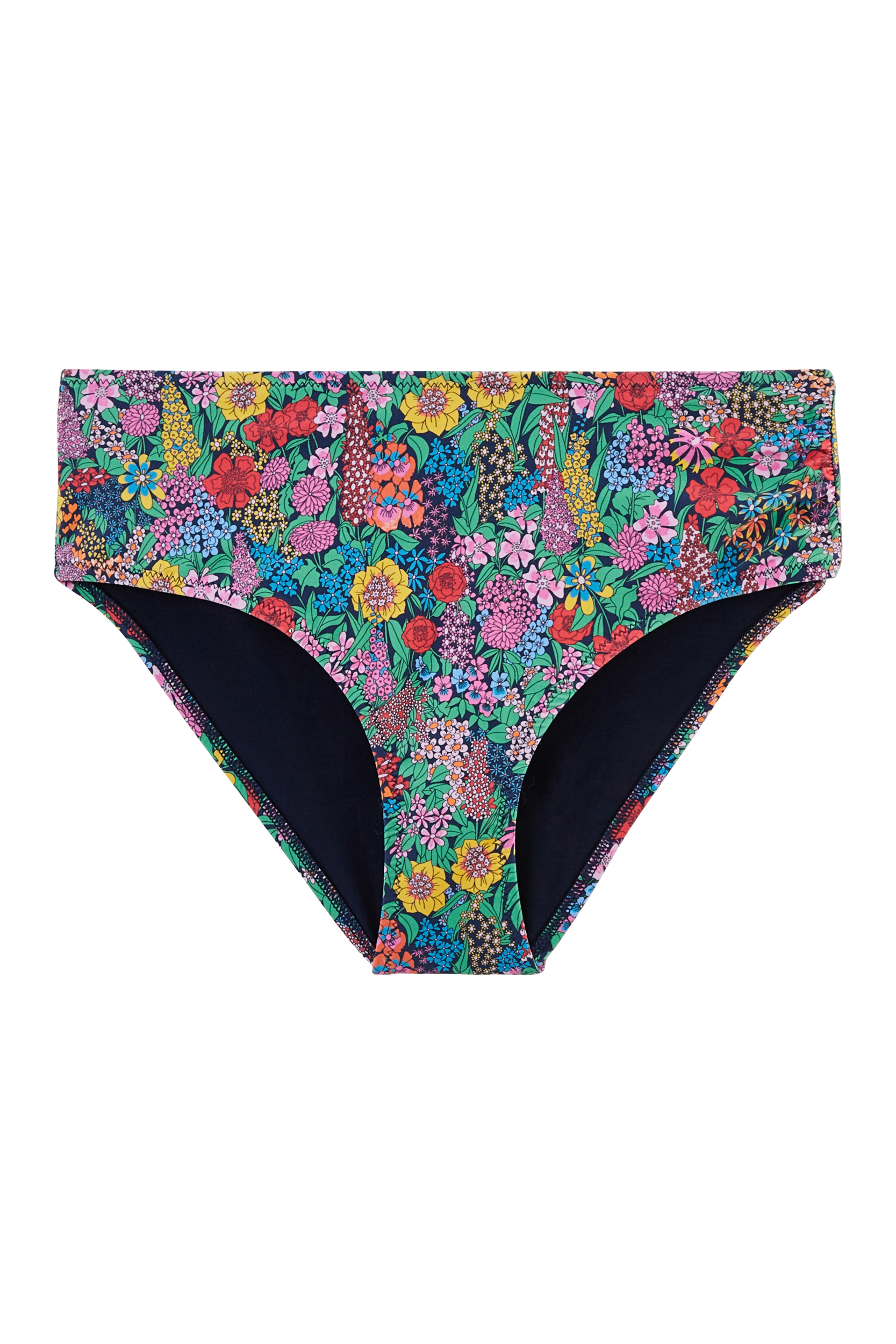 Bas de maillot Julio en matière Liberty violet, jaune et rose