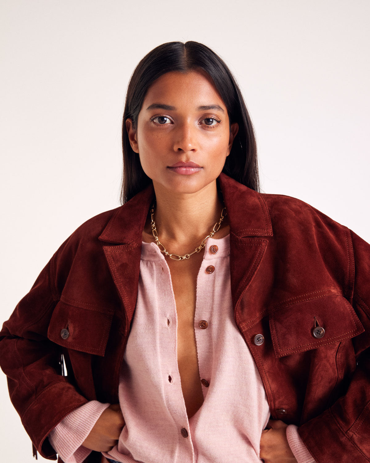 Cardigan Rosalie rose