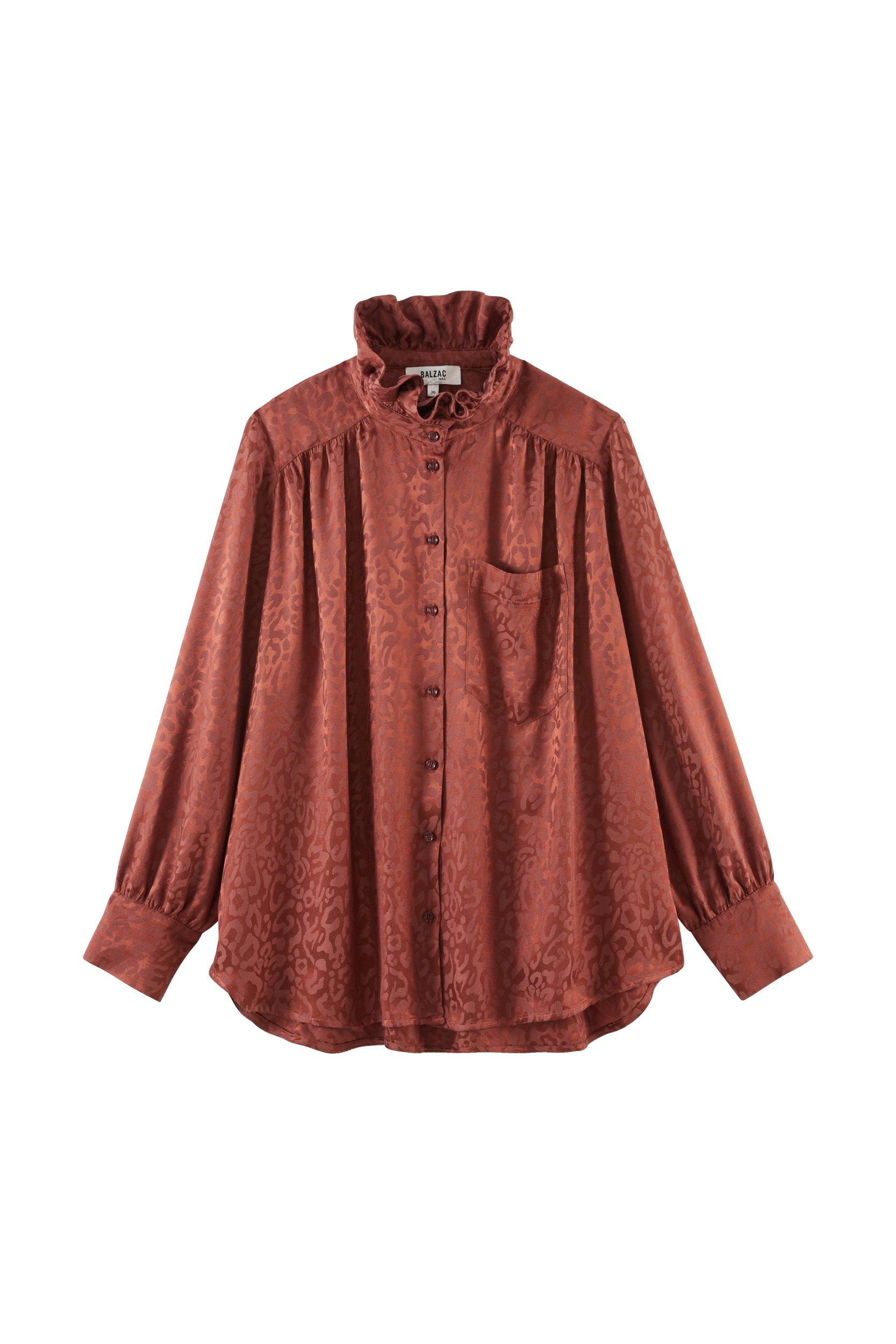 Chemise Léonor jacquard noisette