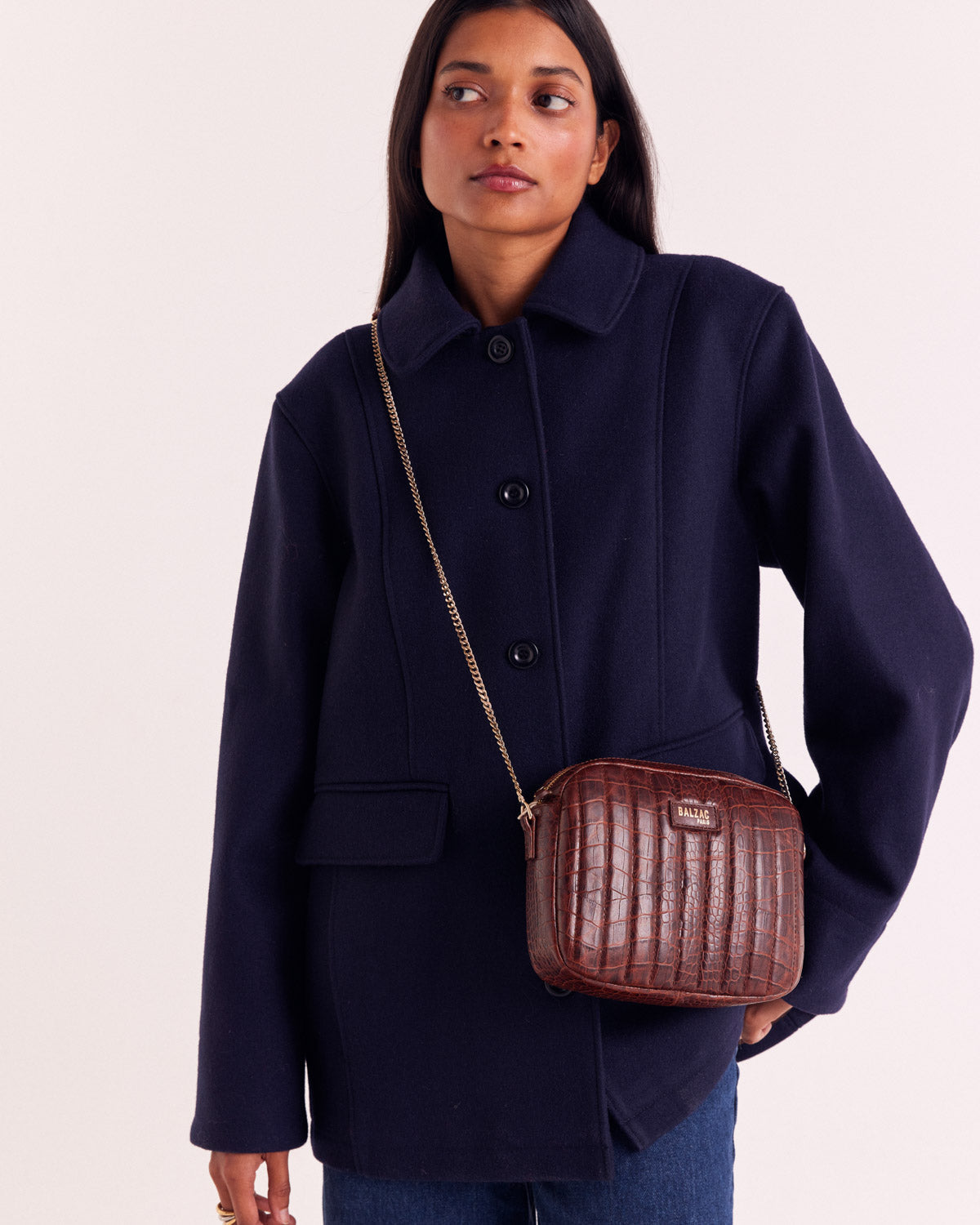 Sac César cognac embossé