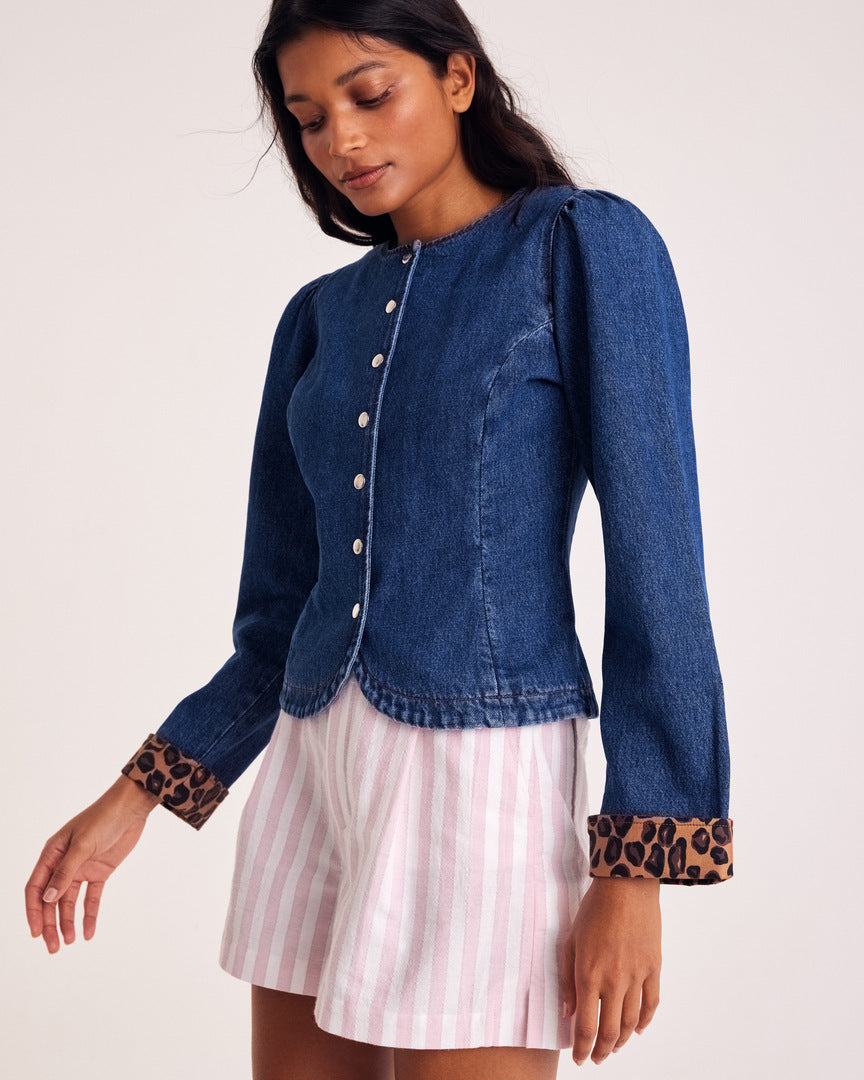Short Simon rayures rose et blanc