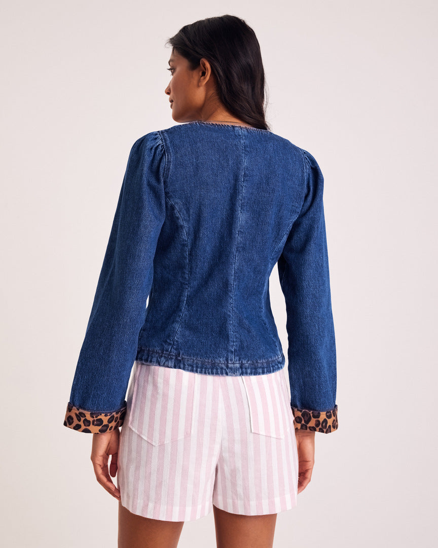 Short Simon rayures rose et blanc