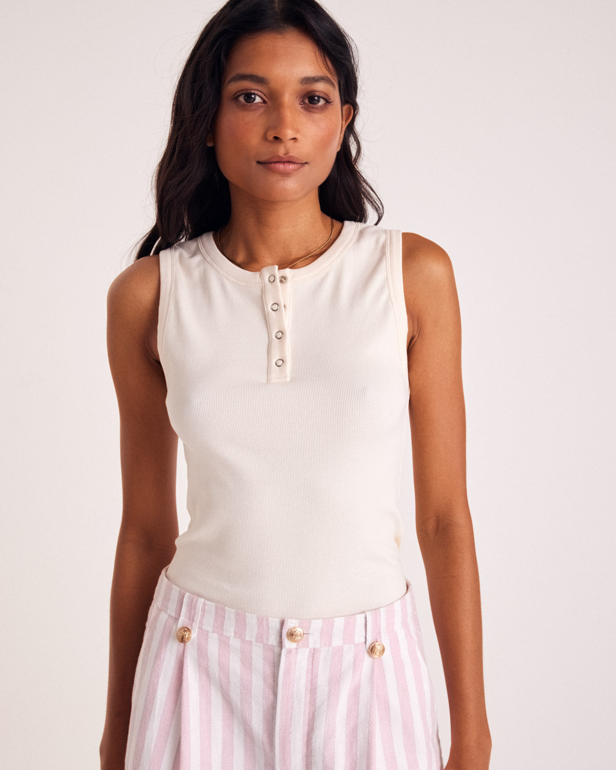 Short Simon rayures rose et blanc