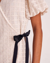 Robe Tosca guipure carreaux écru