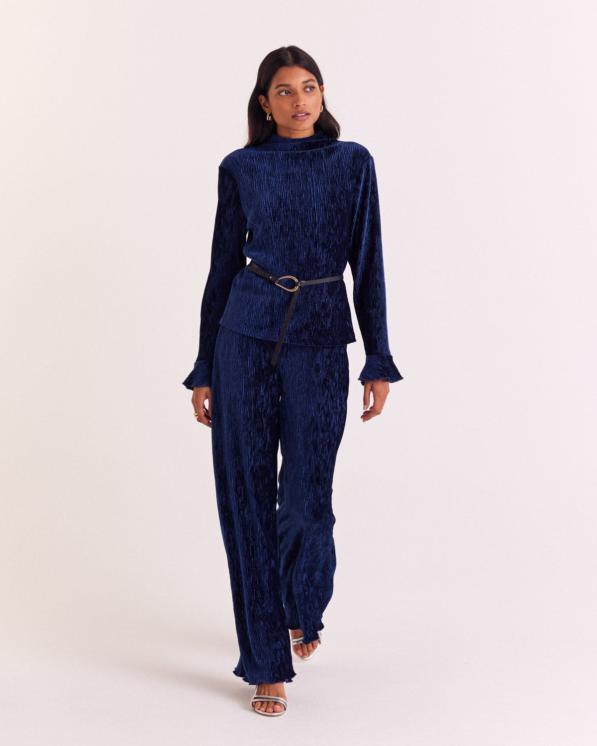 Pantalon Catherine velours bleu roi