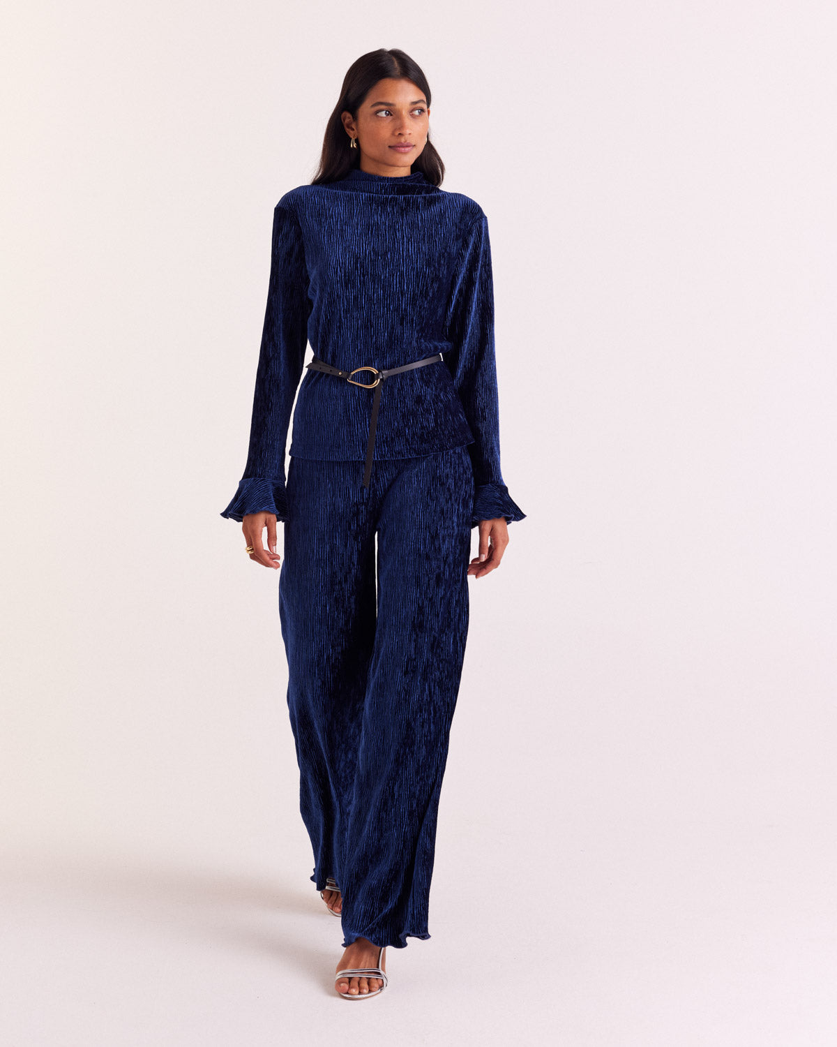 Pantalon Catherine velours bleu roi