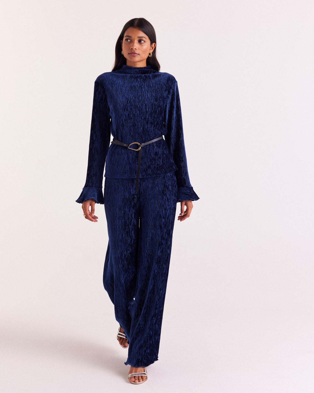 Pantalon Catherine velours bleu roi