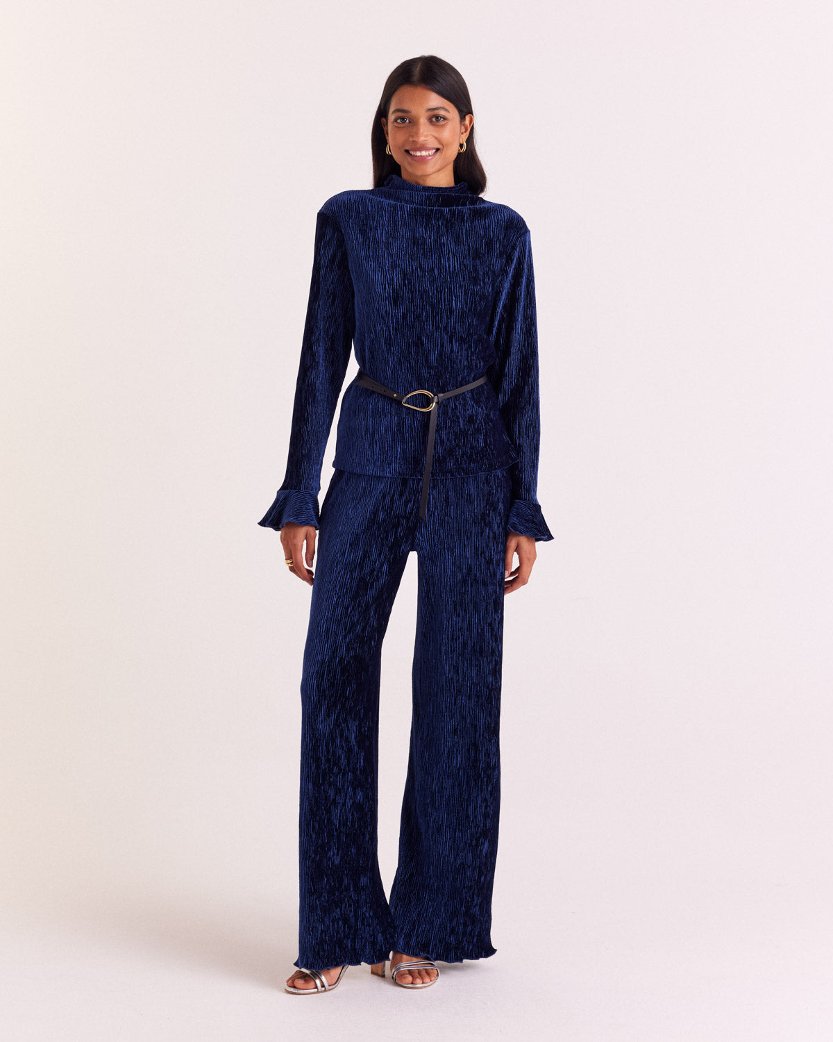 Pantalon Catherine velours bleu roi