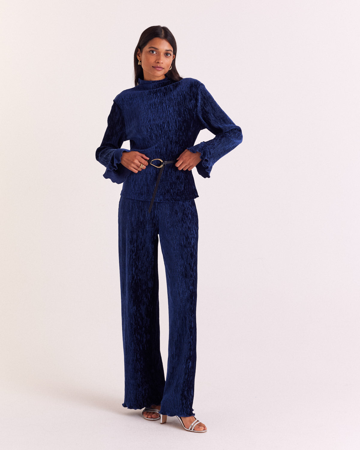 Pantalon Catherine velours bleu roi