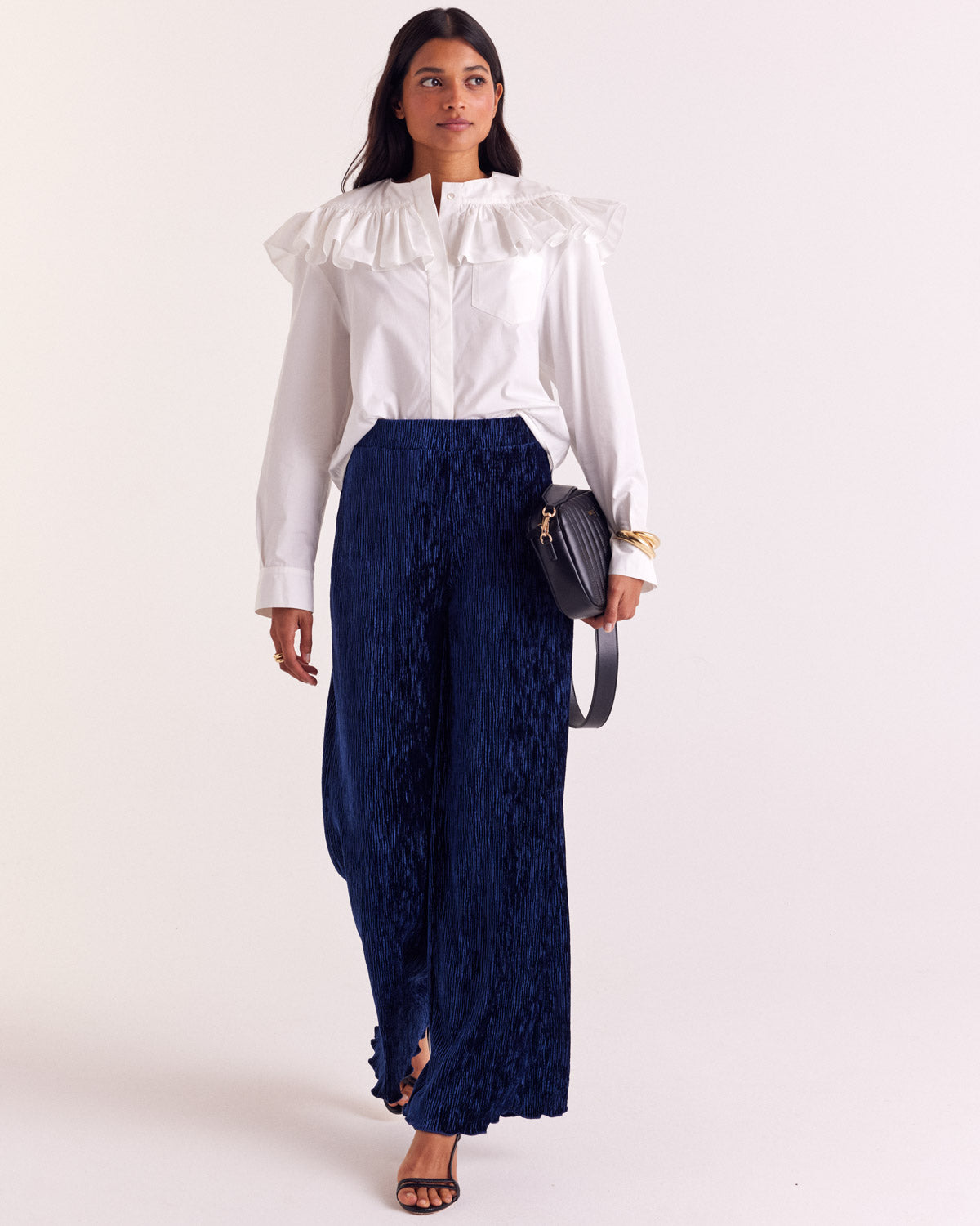 Pantalon Catherine velours bleu roi