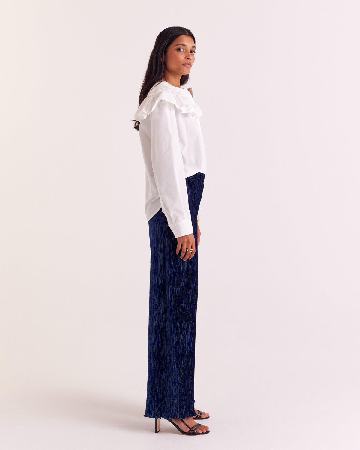 Pantalon Catherine velours bleu roi