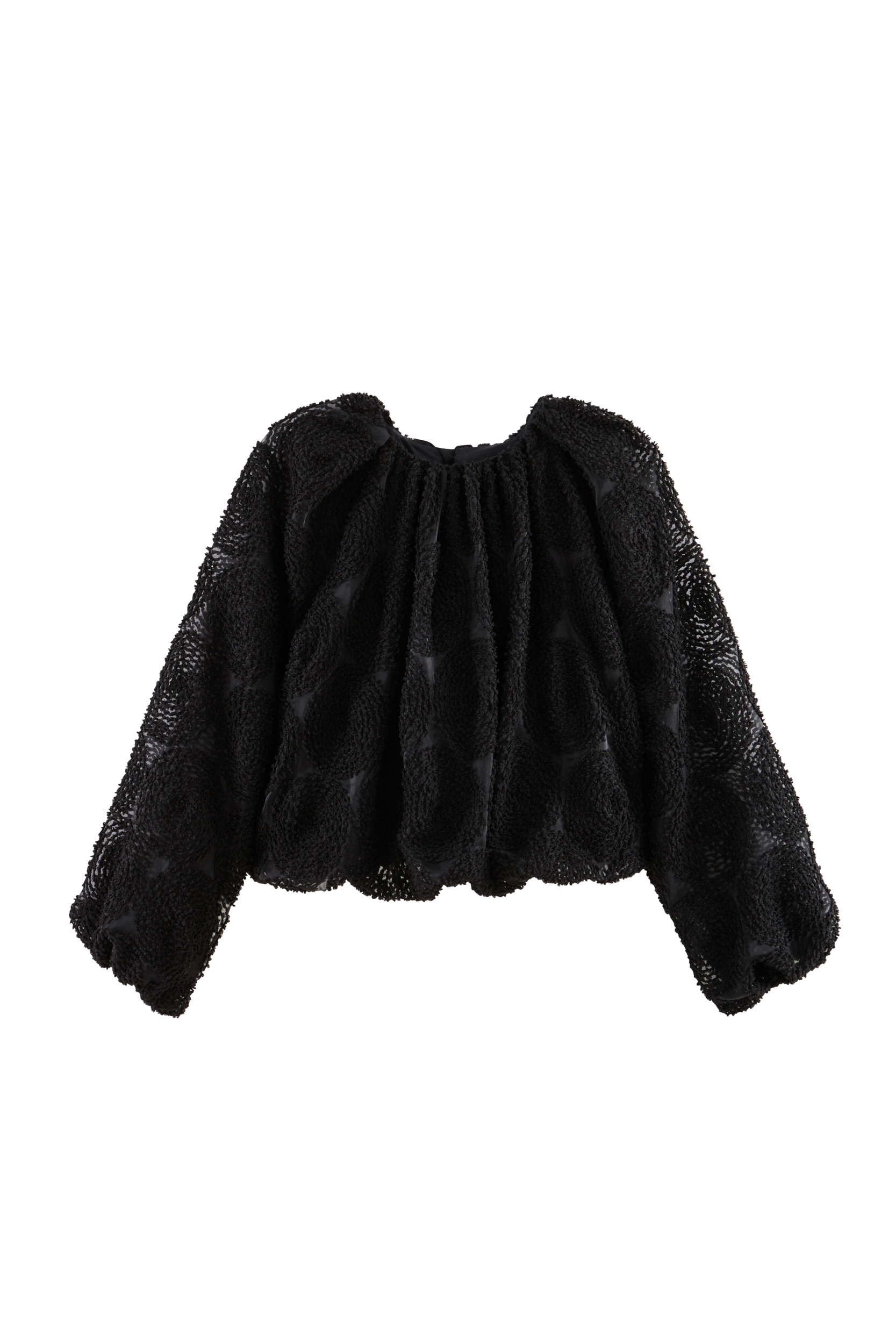 Blouse Ambre noir texturé