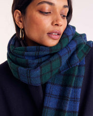 Écharpe Public tartan bleu et vert