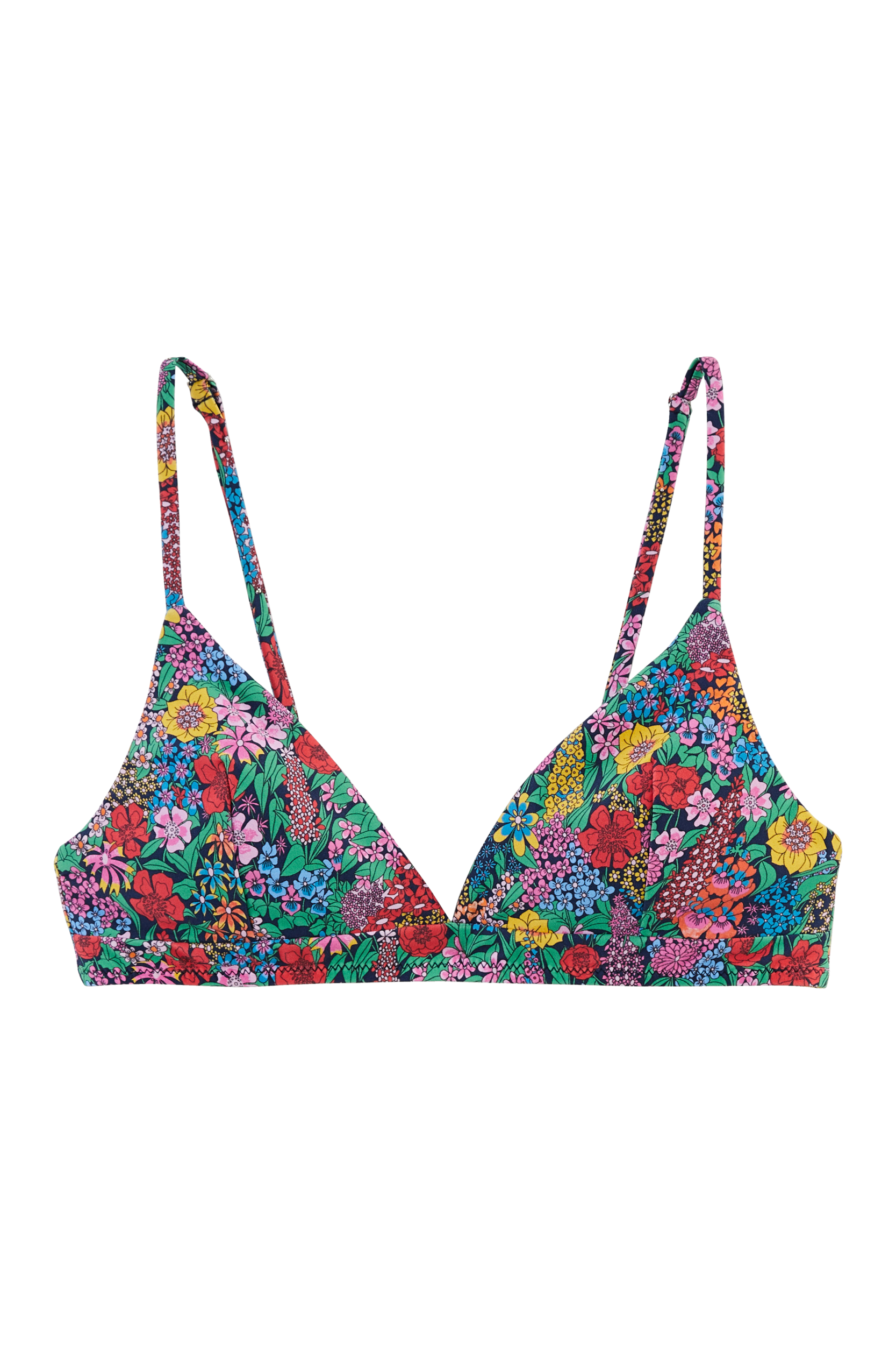 Haut de maillot Figuier en matière Liberty violet, jaune et rose