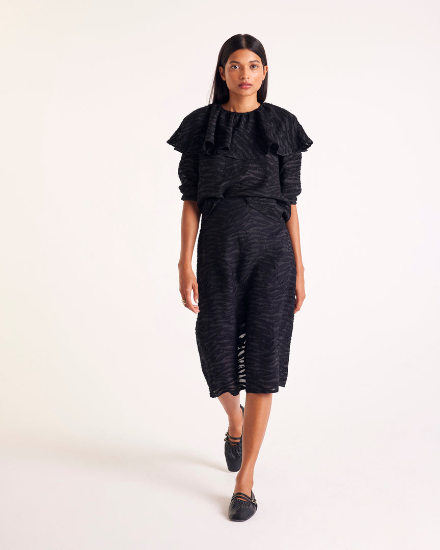 Jupe Solange zèbre noir