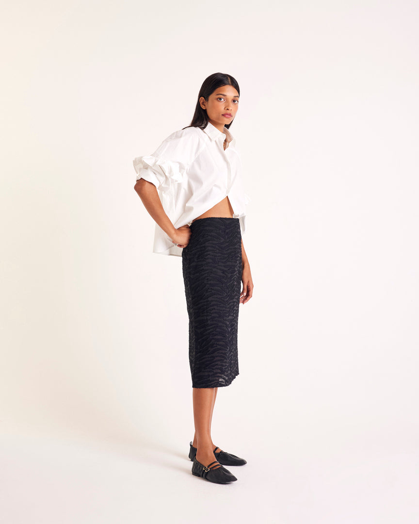 Jupe Solange zèbre noir