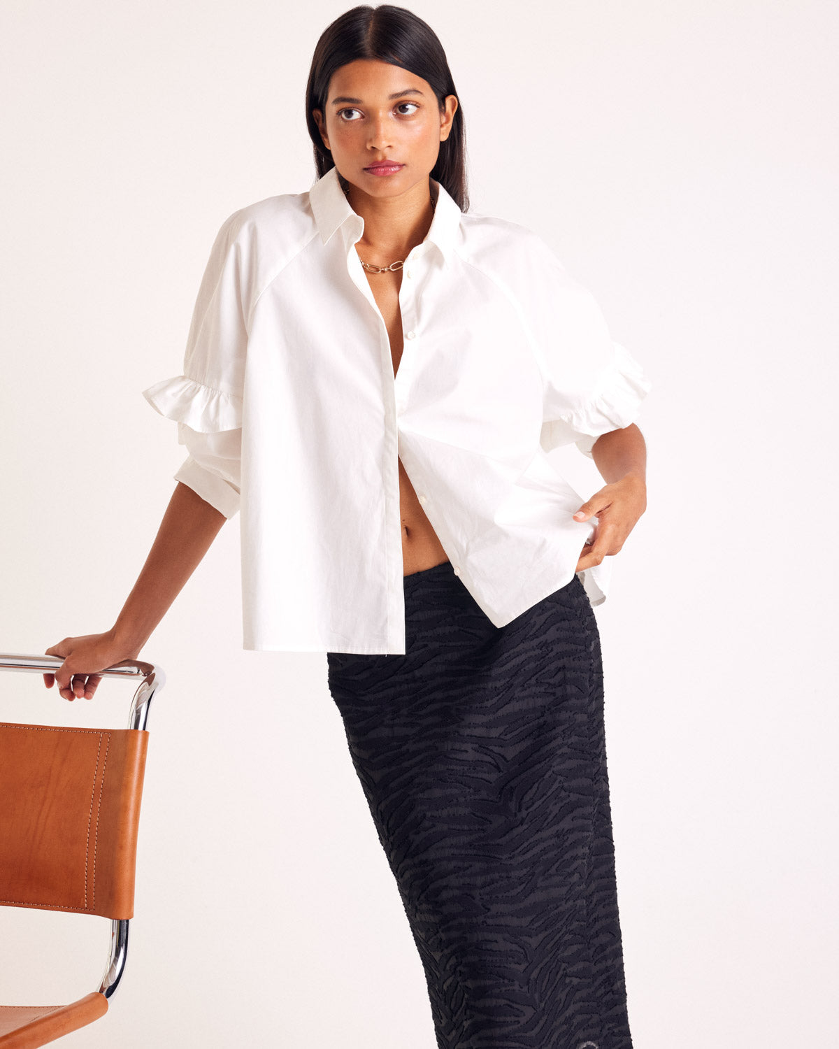 Jupe Solange zèbre noir