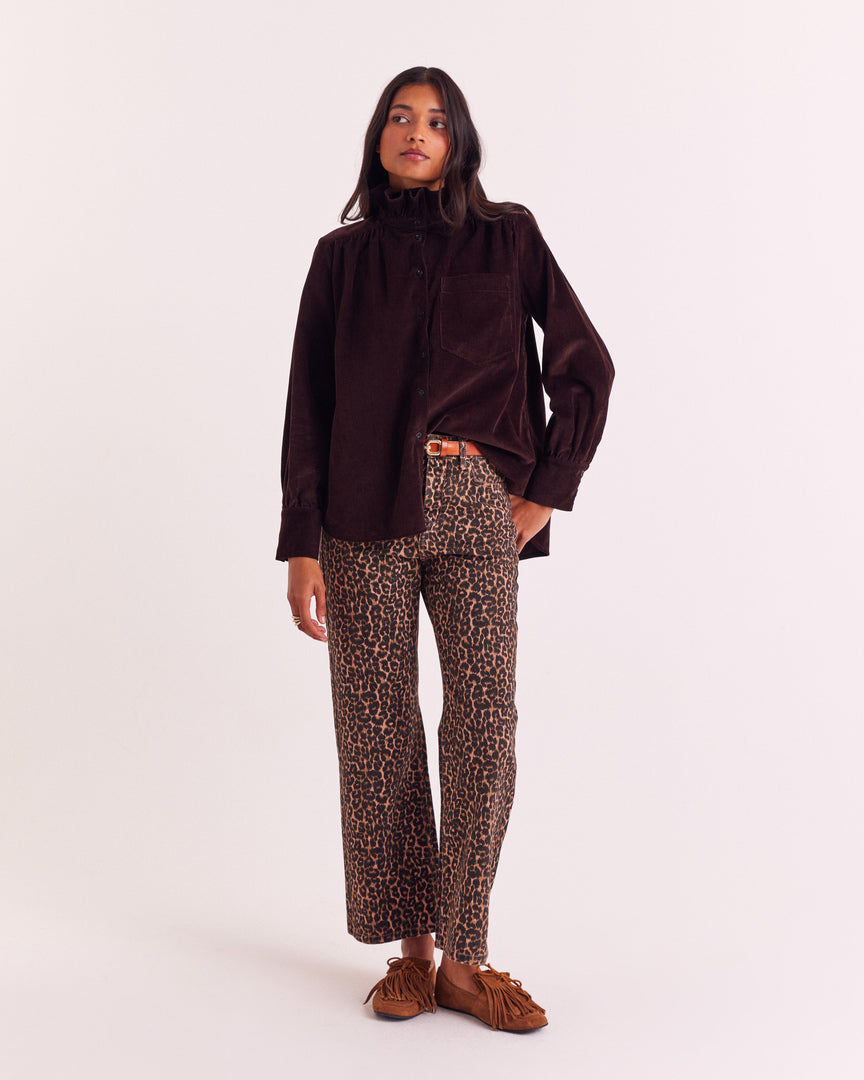 Chemise Léonor velours chocolat