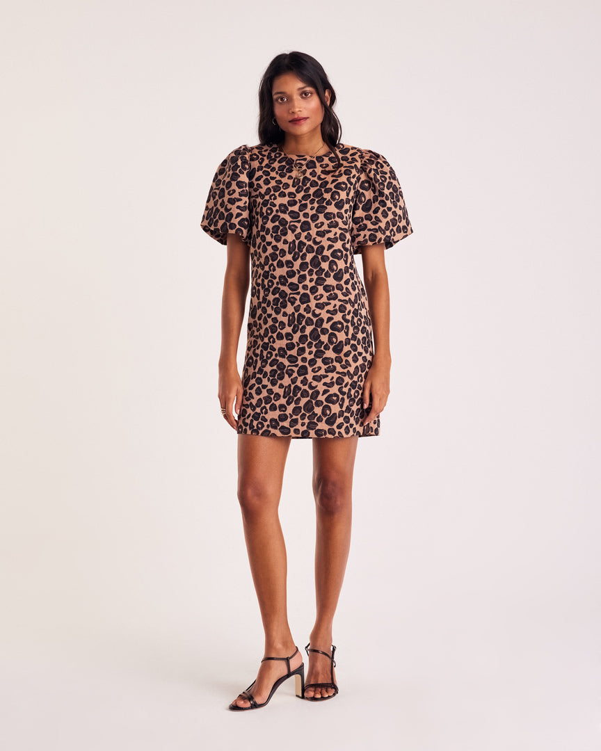 Robe Xoxo jacquard léopard