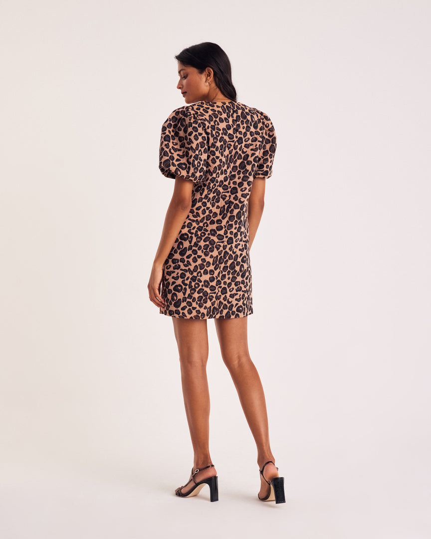 Robe Xoxo jacquard léopard