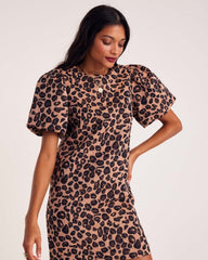 Robe Xoxo jacquard léopard