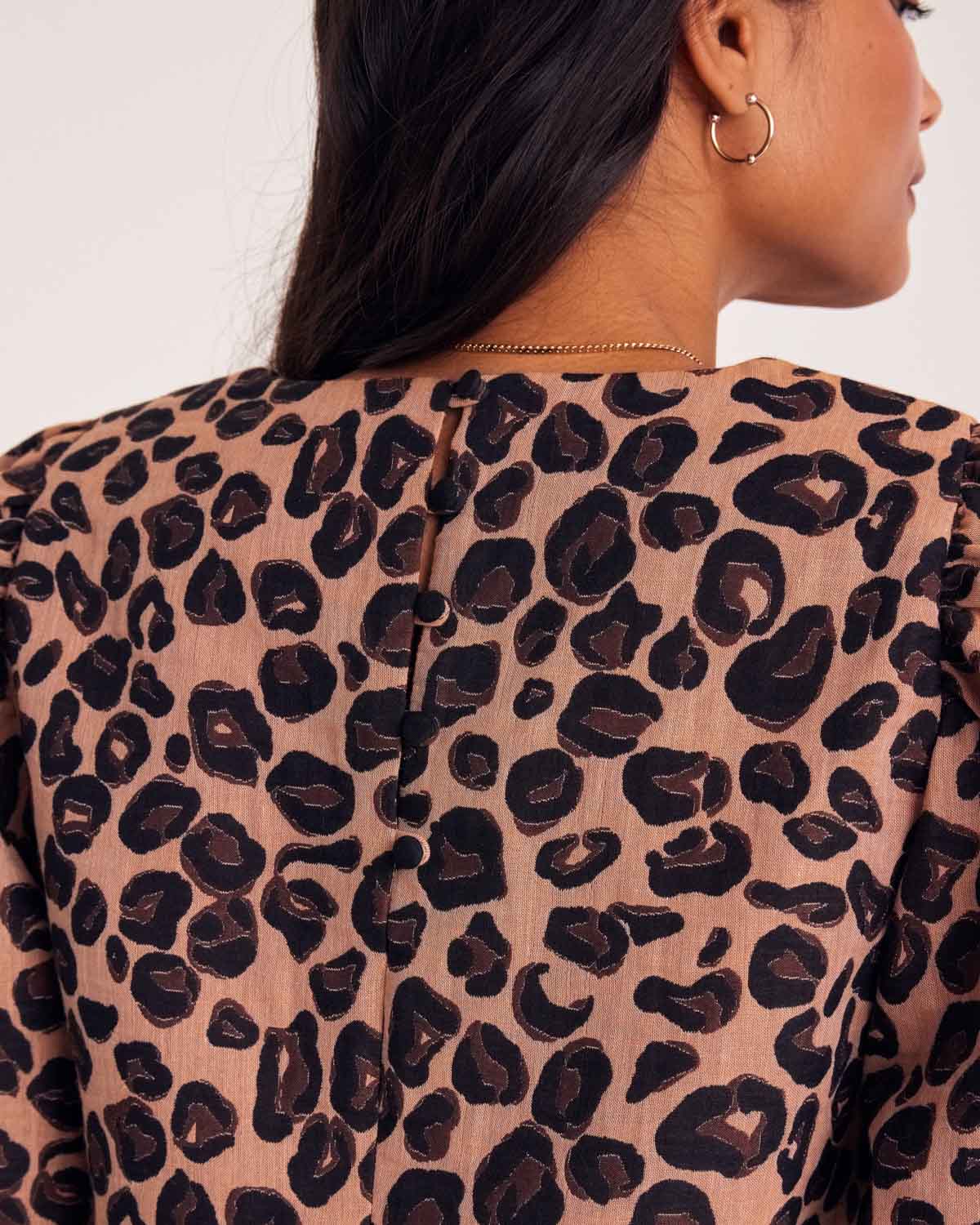 Robe Xoxo jacquard léopard