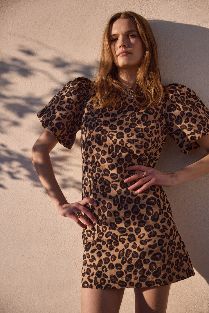 Robe Xoxo jacquard léopard