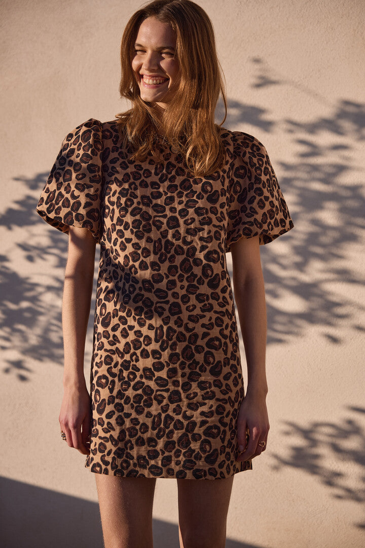 Robe Xoxo jacquard léopard