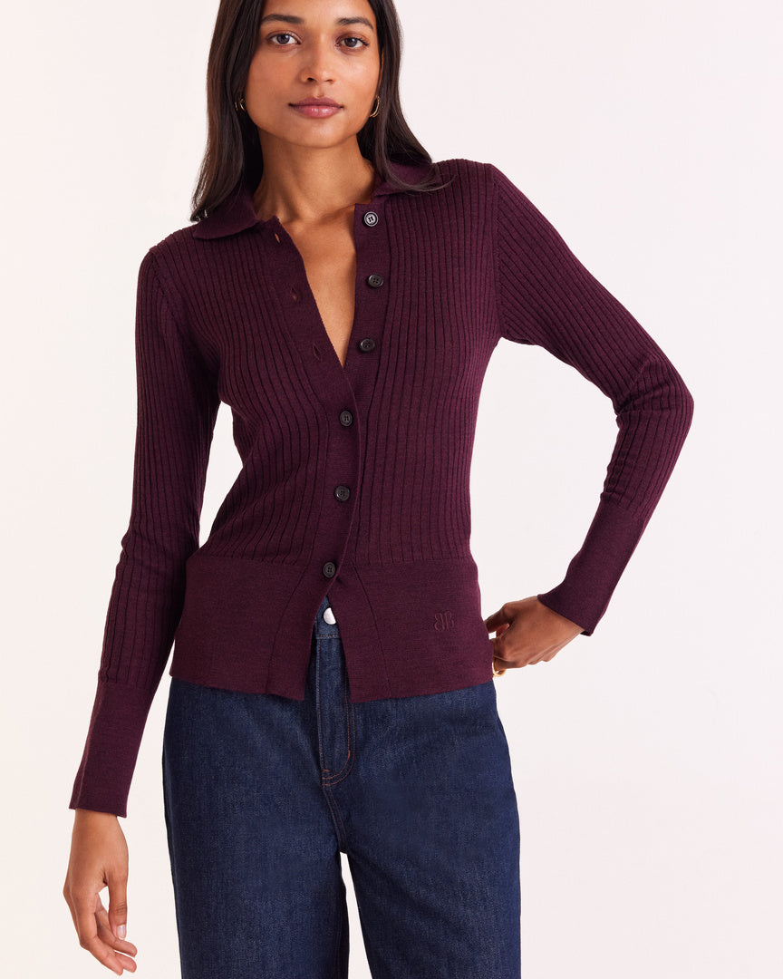 Cardigan Ombeline bordeaux