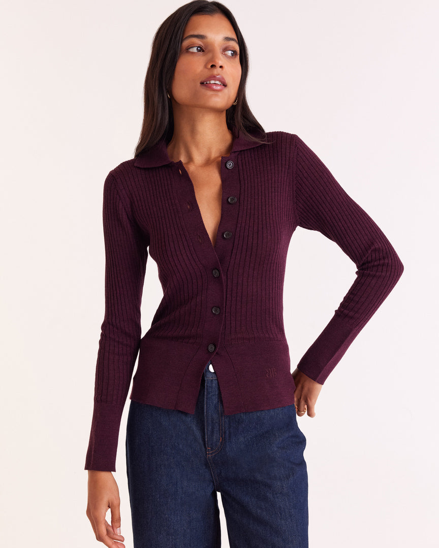 Cardigan Ombeline bordeaux