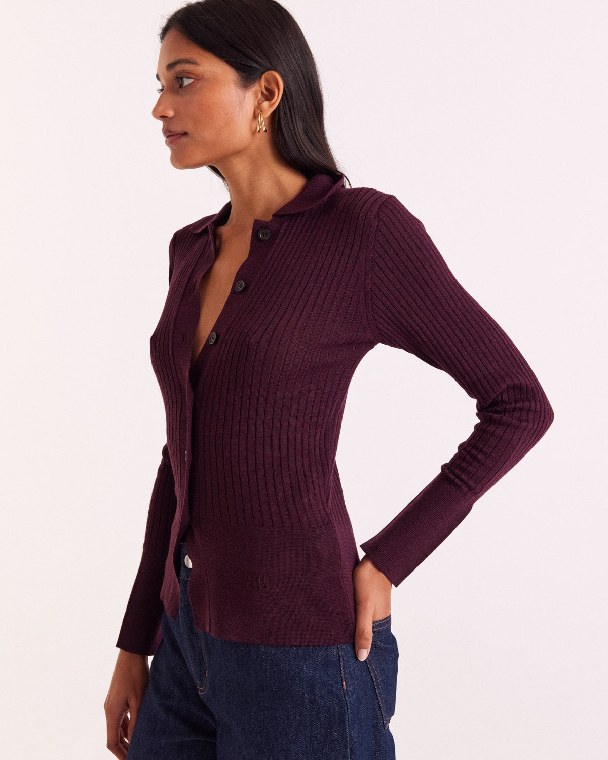 Cardigan Ombeline bordeaux