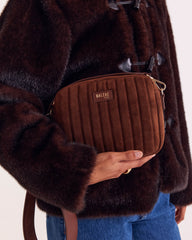 Sac César croûte de cuir chocolat